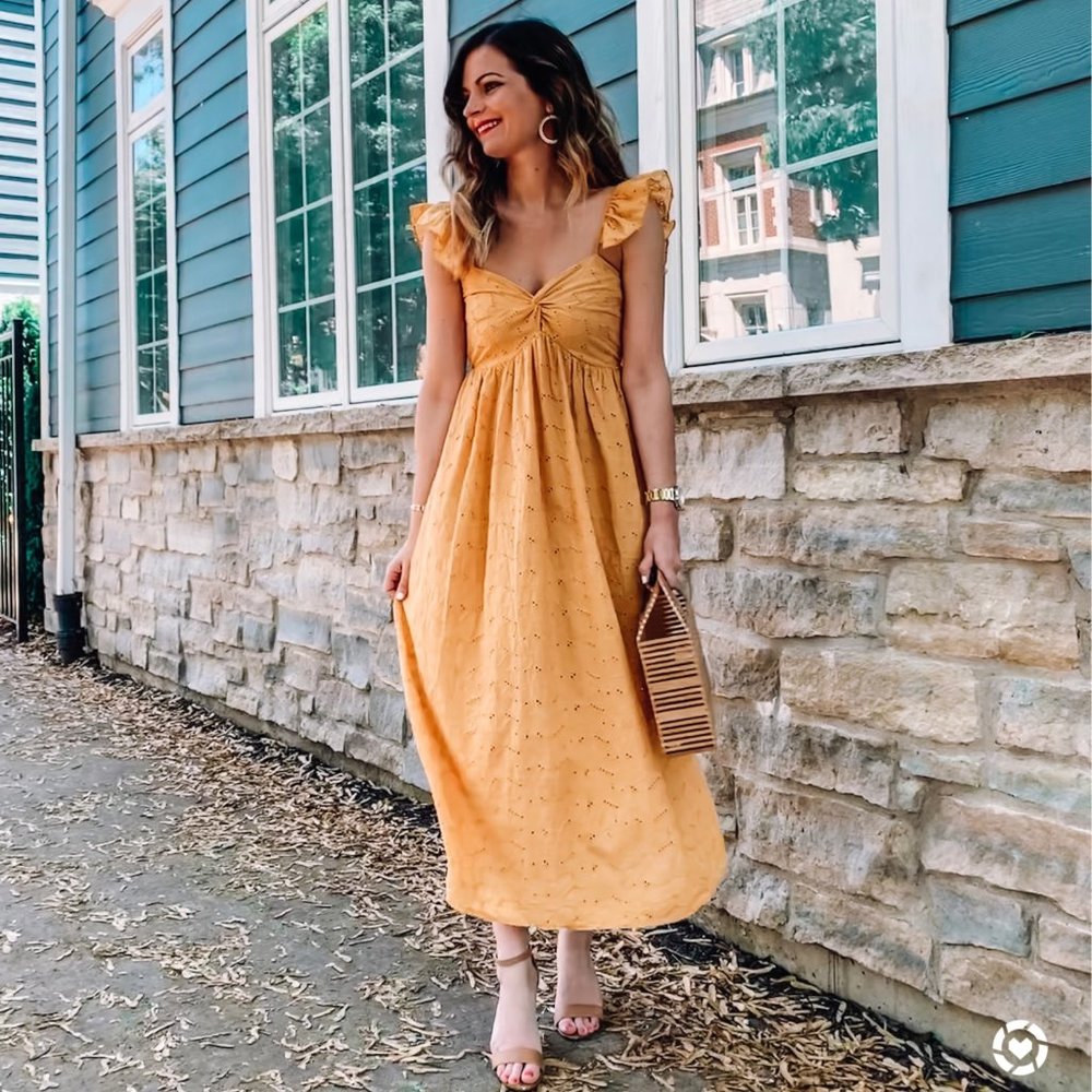Marigold Eyelet Maxi Dress
